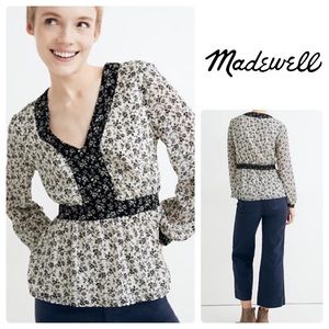 Madewell Peplum Top in Clipdot Branch Floral